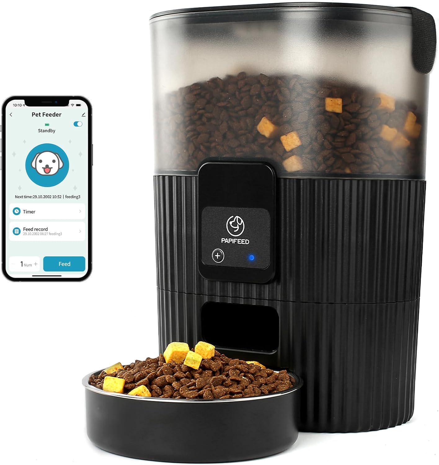 PAPIFEED Automatic Pet Feeder with App Control - 15 cups