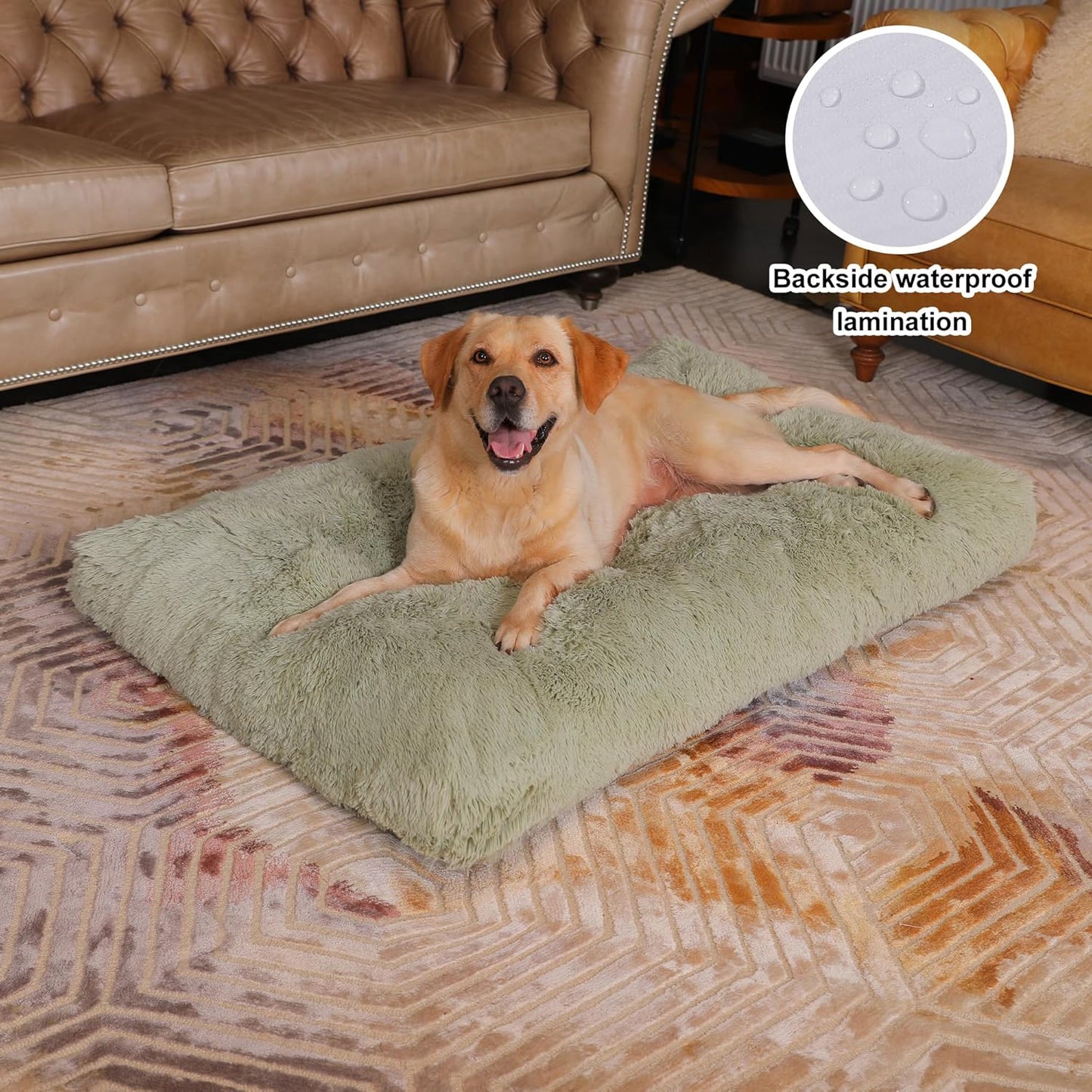 BEDFOLKS Waterproof Dog Bed - Sage Green (47" x 29")