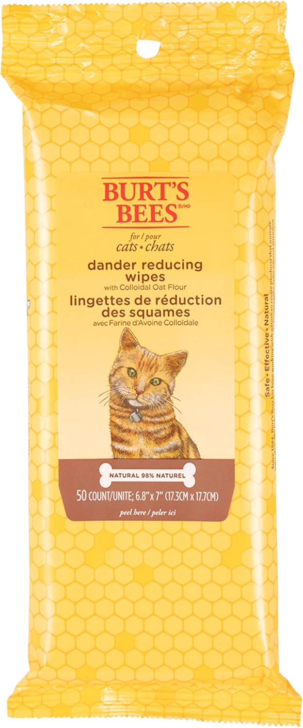 BURT'S BEES for Cats Natural Dander Reducing Wipes 50ct