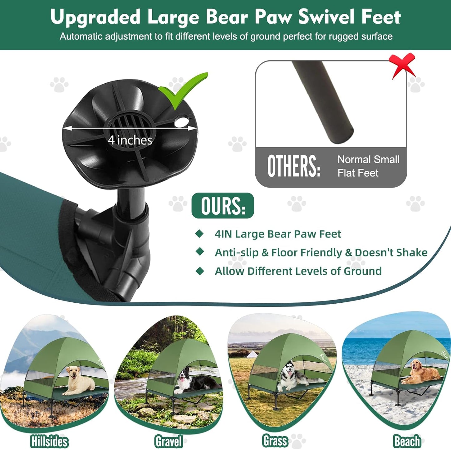 Portable Elevated Pet Bed with Canopy