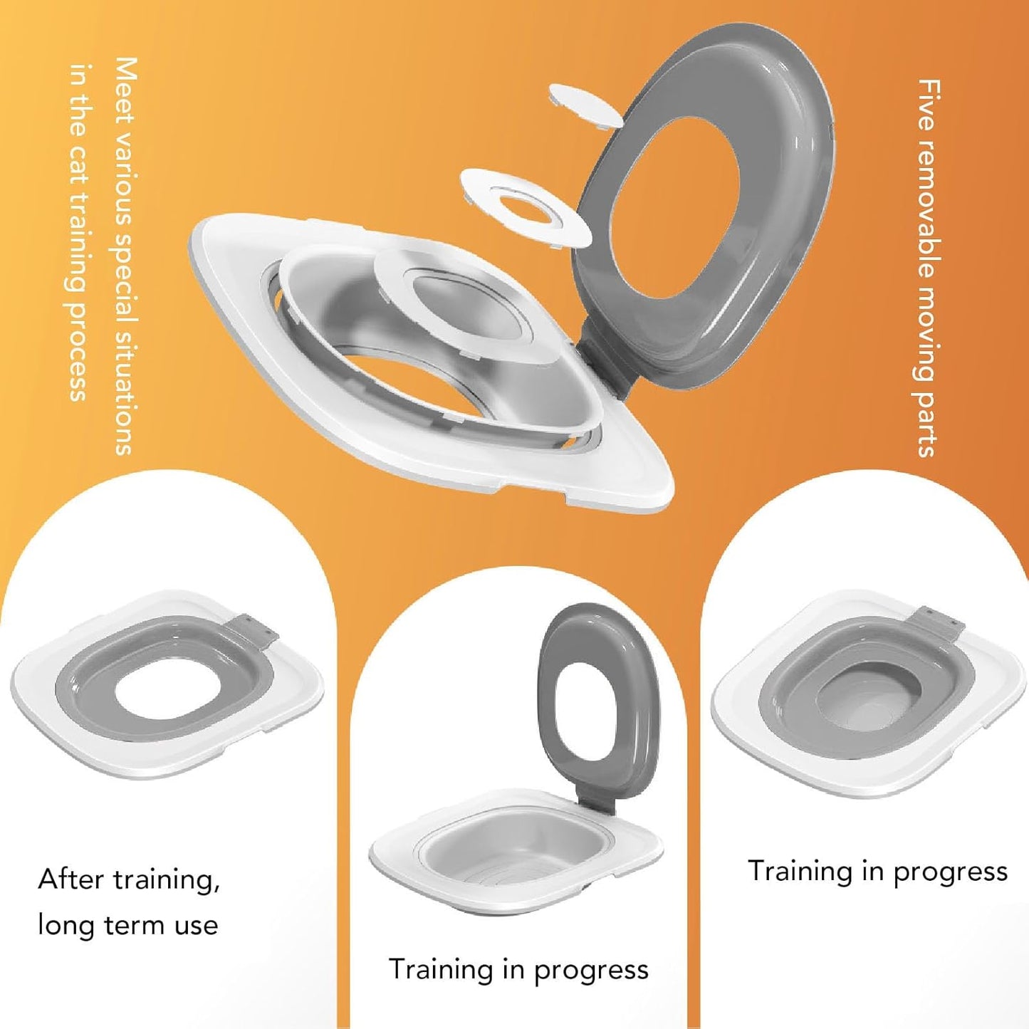 Toilet Training Kit for Cats - Grey (37x40cm)