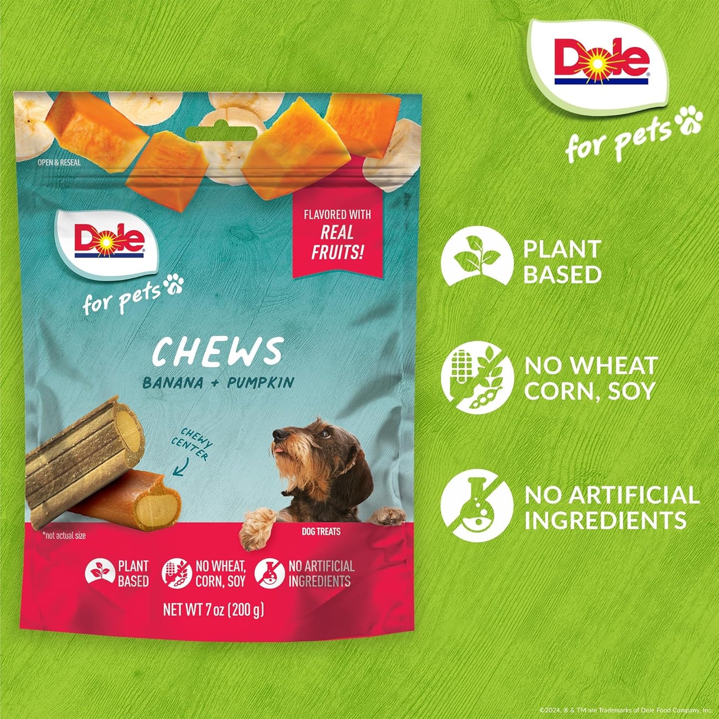 DOLE for Pets Freshly Fetched Lasting Chew - Banana & Pumpkin