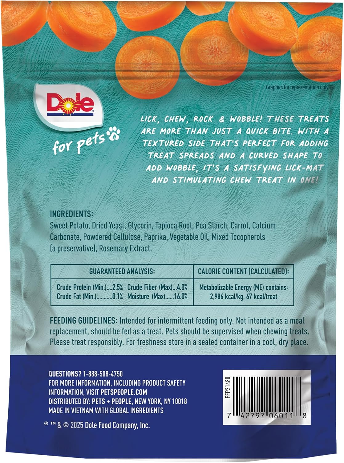 DOLE for Pets Freshly Fetched Lasting Chew - Carrot