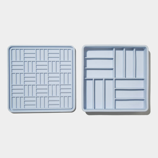 3-in-1 parquet slow feeder bowl - sky