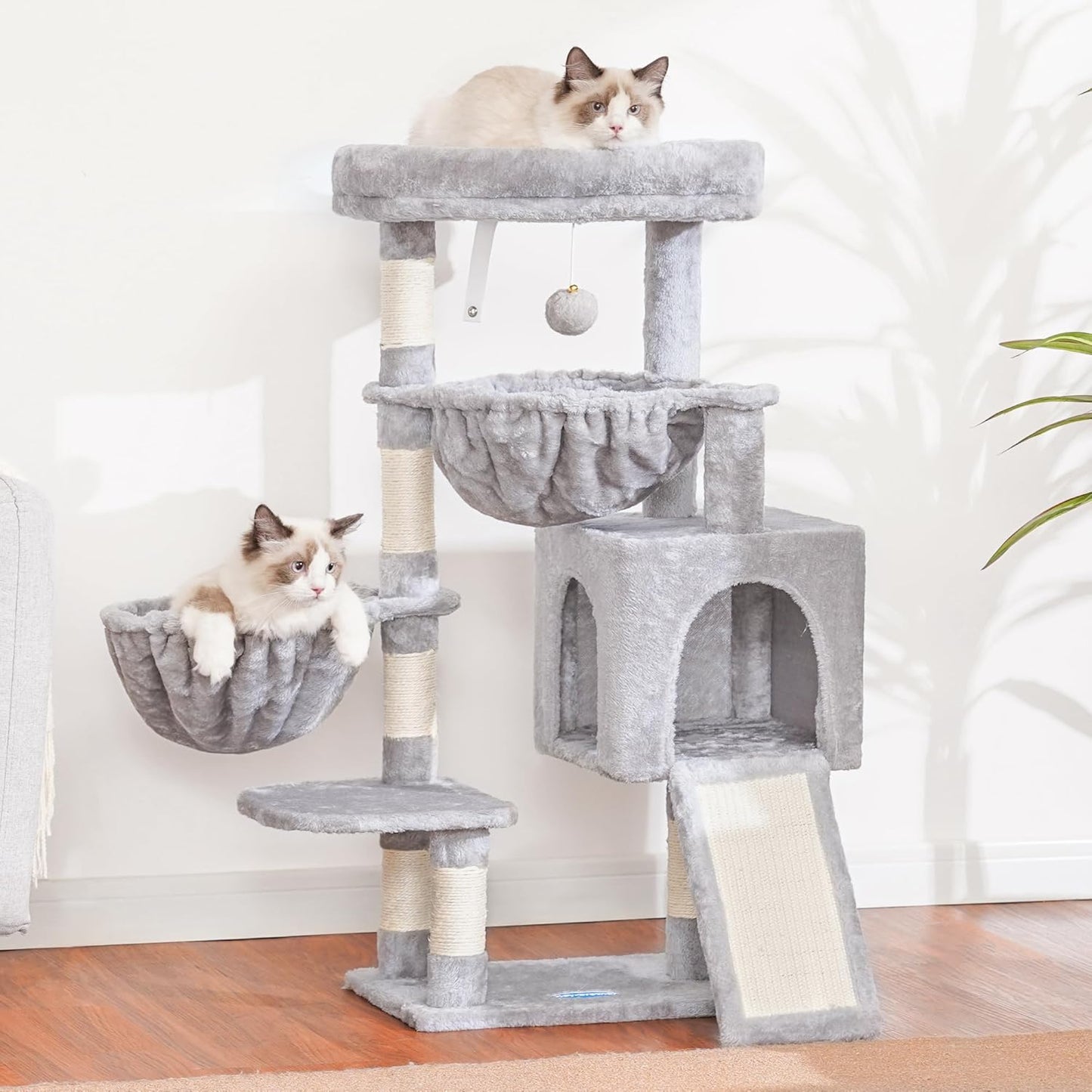 HEY-BROTHER Cat Tree/Tower (Light Grey)