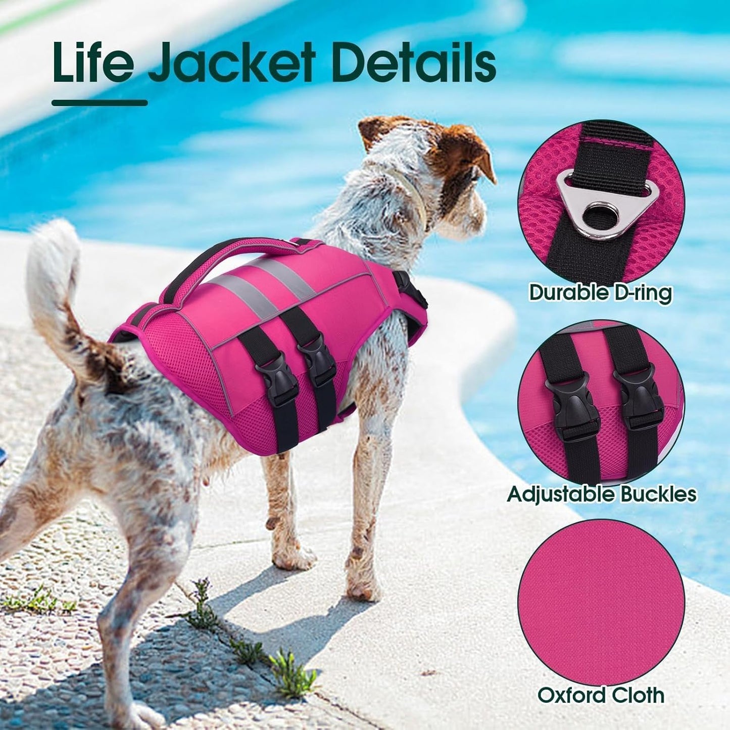 KUOSER XXL Dog Life Jacket (Light Pink)