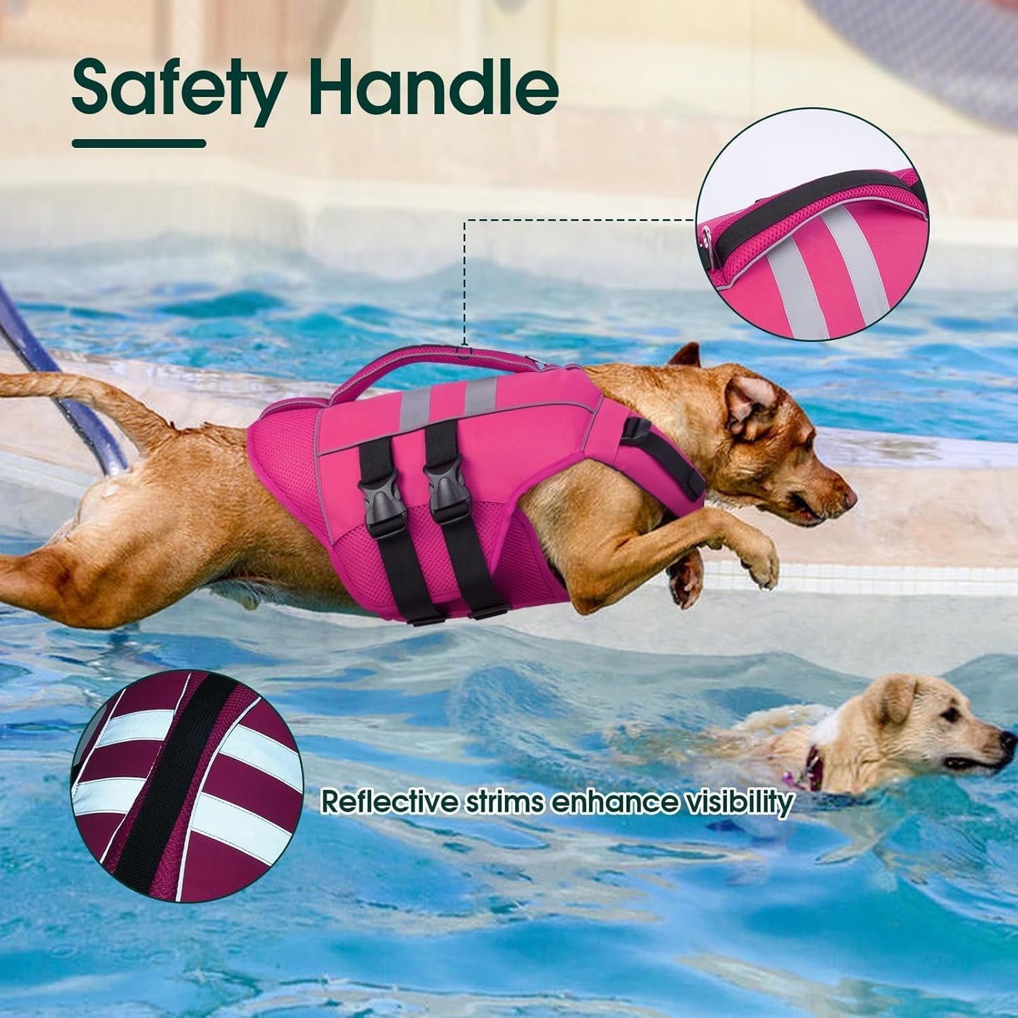 KUOSER XXL Dog Life Jacket (Light Pink)