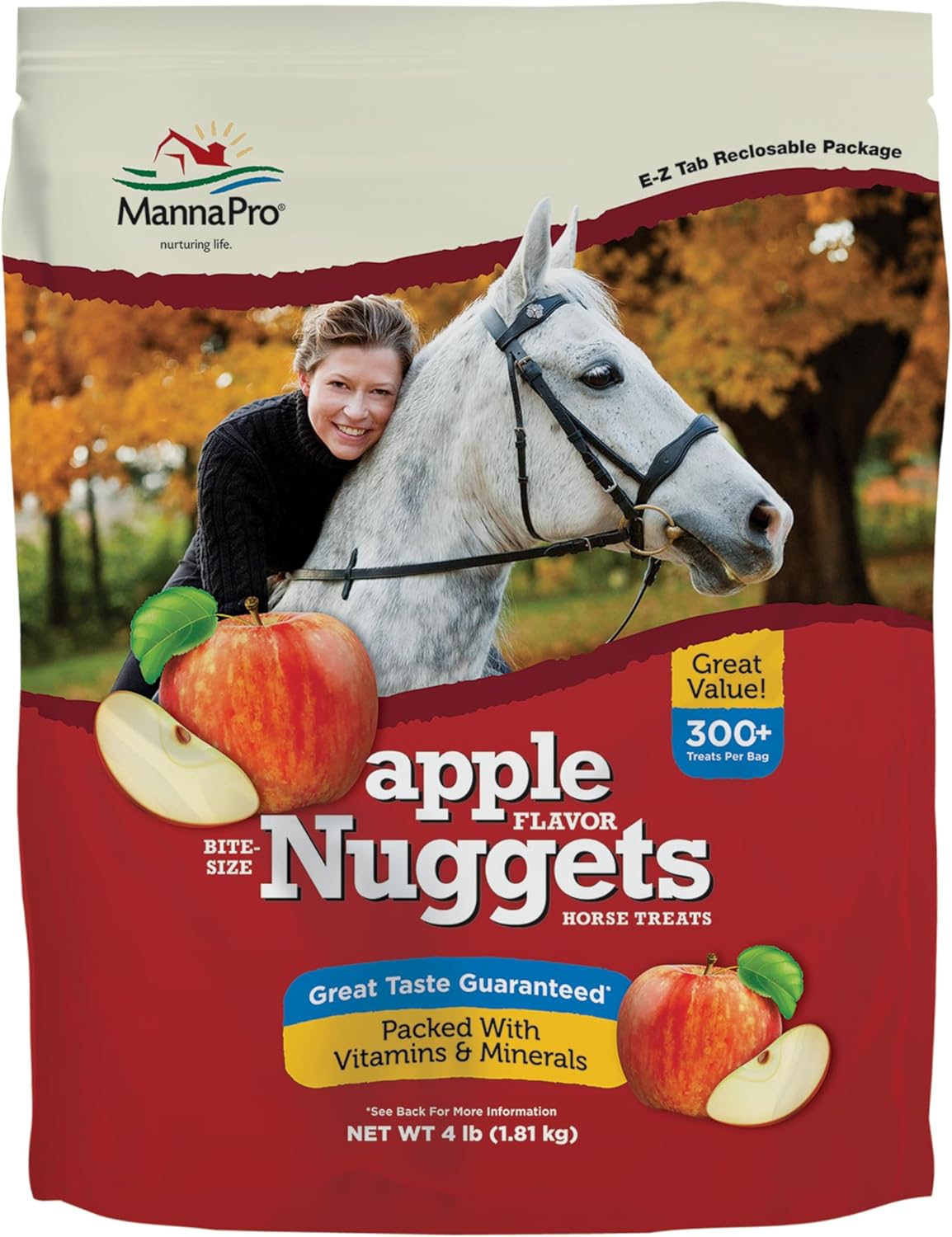 MANNAPRO Apple Bite-Size Nuggets Horse Treats - 4lb