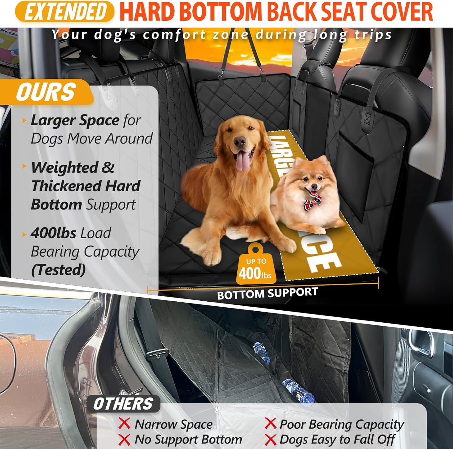ROUWINNE Back Seat Extender for Dogs