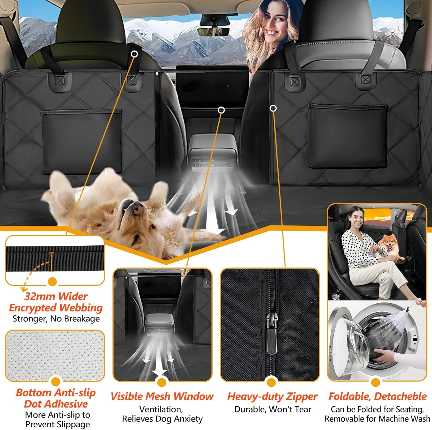ROUWINNE Back Seat Extender for Dogs