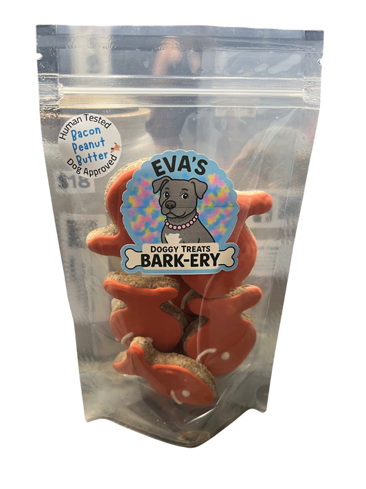 EVA'S Bacon Peanut Butter Icing Cookies - Gold Fish